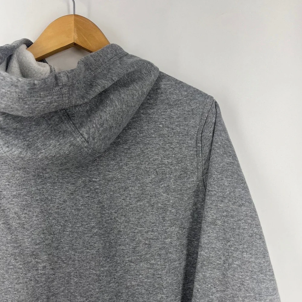 Nike Kids Full Zip Hoodie Heather Gray‎ Fleece Sweatshirt Embroidered Logo
